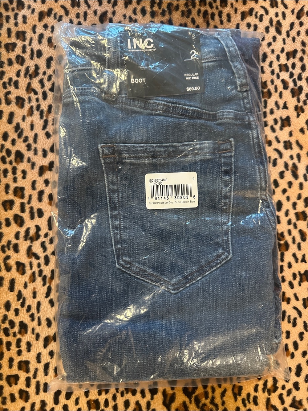 INC International Concepts Men’s Bootcut Jeans - Dark Blue Wash
